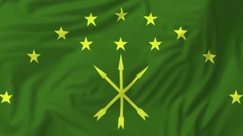 Adyghe Flag Waving Realistic Animation