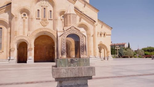 Purchase in cosmetics store Scanning QR code from bottle on smartphone,