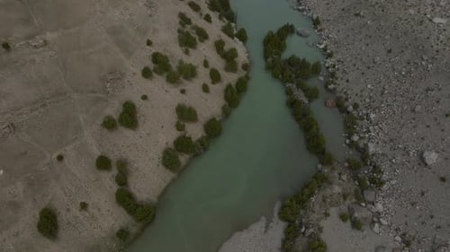 Aerial view of Hunza Valley, Himalayas, Gilgit Baltistan, Pakistan