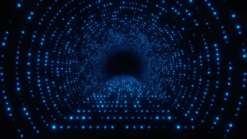 Blue Digital Tunnel Loop Animation Background
