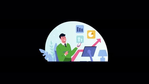 Business Professional Analyzing Data with Graphs