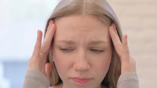 Close Up of Woman with Headache, Migraine