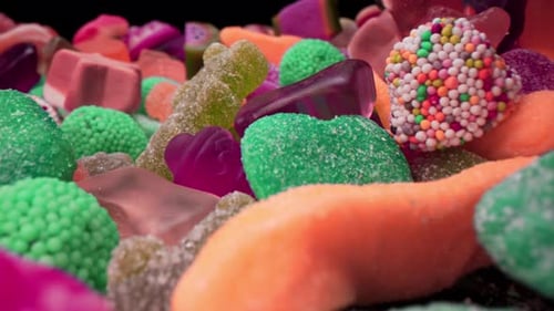Eyecatching Detailed Macro Gums Candies Multicolored Gelatin Unhealthy Sweets