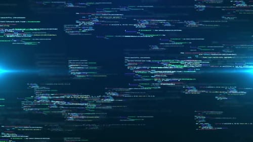 Abstraktes Hologramm 3D Big Data Digitale Stadt mit futuristischer Matrix-Technologie