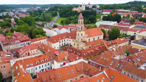 Special medieval old town and tower in Vilnius, Lithuania