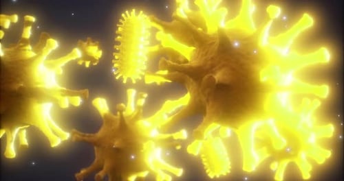 Animated Microorganisms Glowing in Medical and Science Visuals