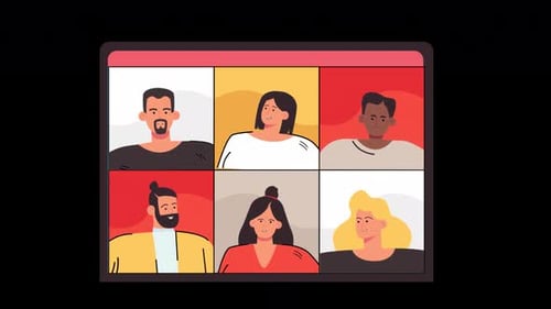 Business People Talking About Project by Video Call Alpha Channel