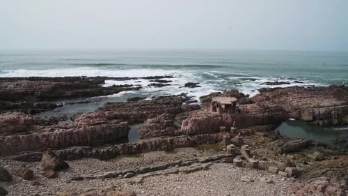 Rocky waterfront in Casablanca Morocco