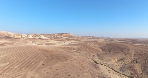 Dry desert landscape and mountains on a beautiful clear day