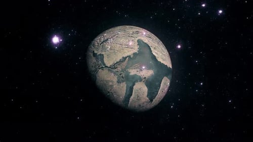 Crumbling Planet Breaking Apart in Deep Space