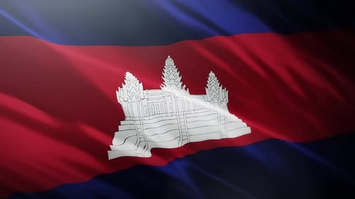 Realistic Waving Cambodia National Flag Animation