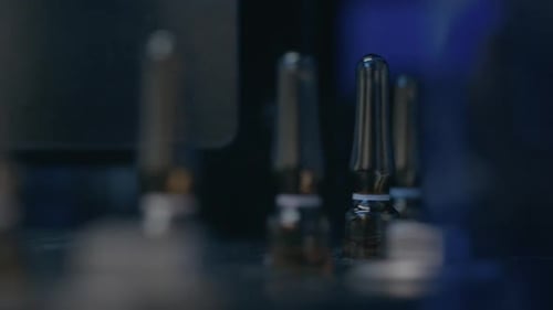 moves bottles with medication in circular motions, ensuring smooth processing