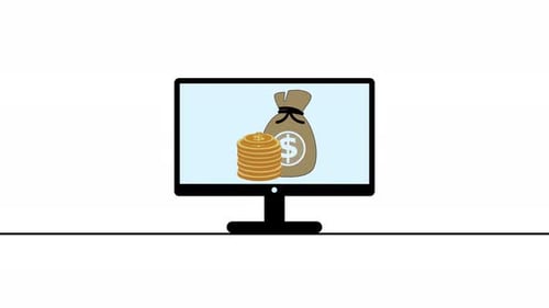 Business Dollar Coin Money Bag Animation