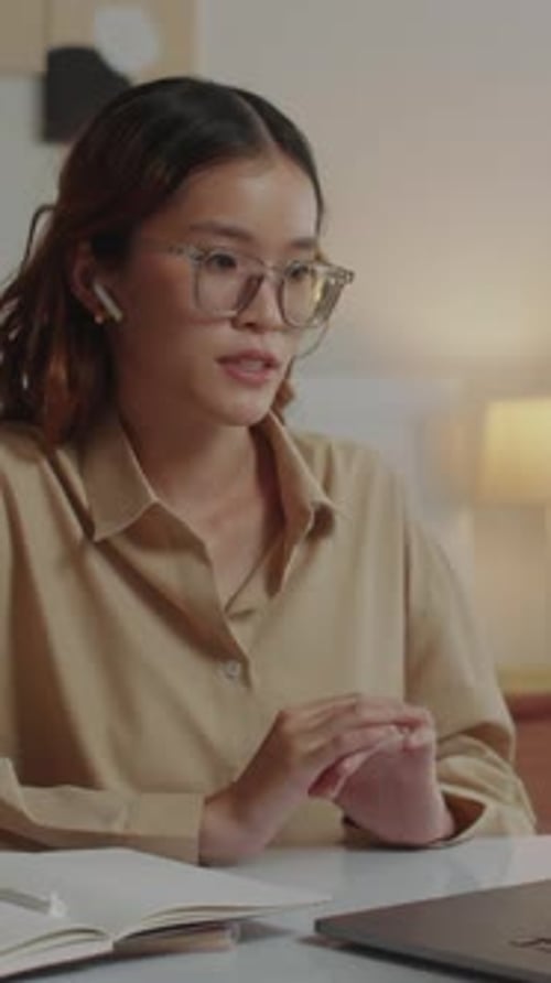 Young Adult Woman Talking on Video Call