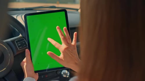 Traveler Using Gadget Road Trip