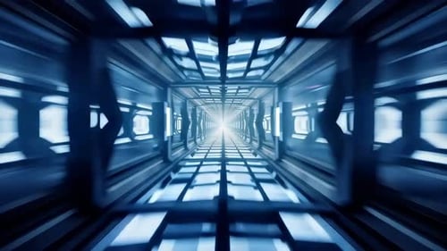 Túnel de corredor de neón ultra azul Motion Background.mp4