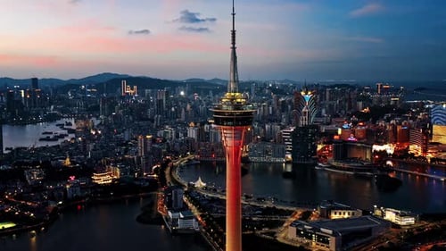 Paisagem urbana da Península de Macau, China