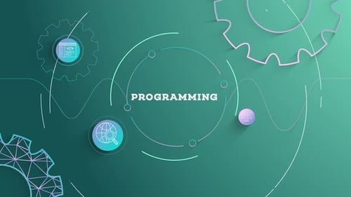 Infographic Programming Green Background Looped