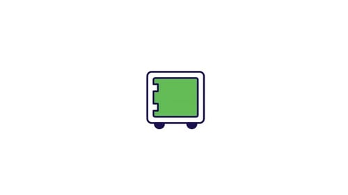 Animated Flat Design Safe Box Icon Loop