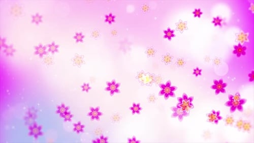 Colorful Blurred Particle With Flower Background Loop V2