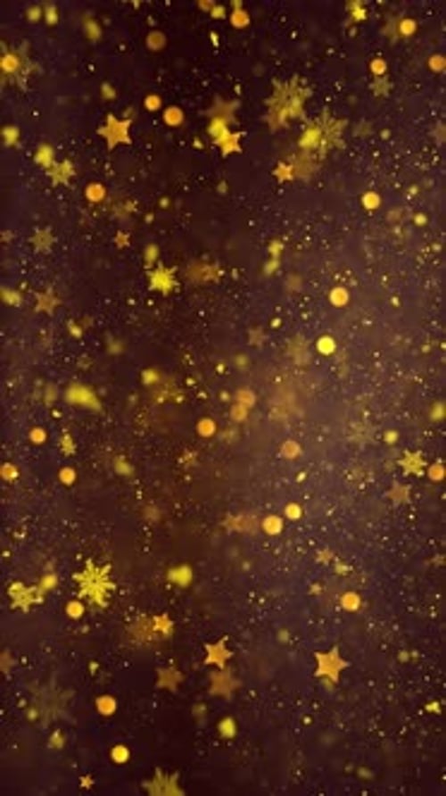 Fond d'étoiles de neige et de flocons de neige de Noël 48 - Vidéo verticale