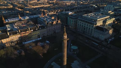 Vue aérienne d'Édimbourg, Écosse, Royaume-Uni, St Andrew's Square.