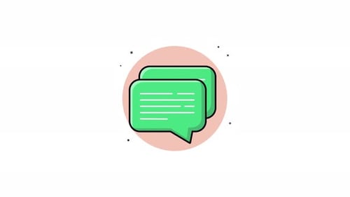 Animated Message Bubbles Icon Flat Design