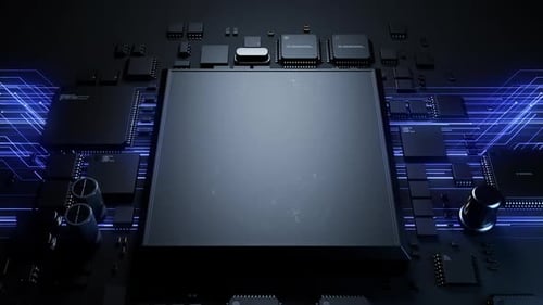 CPU com efeito de tráfego computacional. conceito de tecnologia de microeletrônica