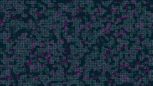 Dynamic Digital Grid Loop with Futuristic Squares and Circles