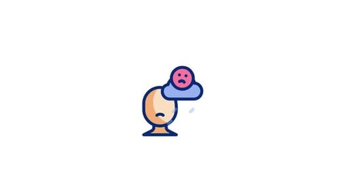 Flat Design Animated Icon: Sadness and Mental Health