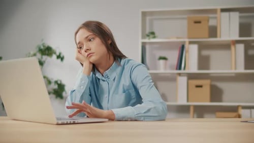 Portrait of an Upset Office Worker Who Failed to Cope With Work Tasks