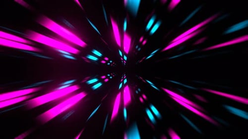 Cyan And Pink Infinity Neon Abstract Tunnel Background Vj Loop I 4K