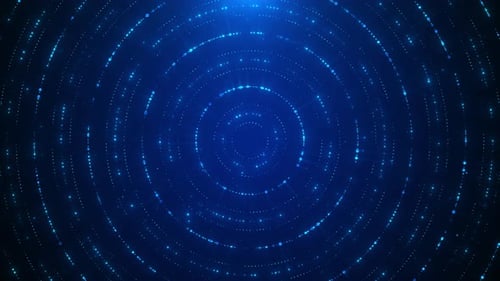 Animated Blue Particle Circles Digital Background Loop