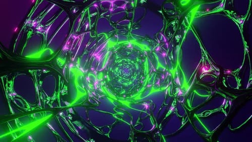 Green and Purple Organic Dimension VJ Loop Background Animation in 1080HD