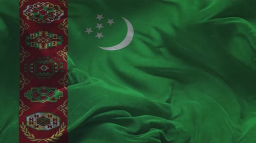 Realistic Waving Turkmenistan Flag Animation