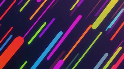 Colorful Neon Diagonal Lines Motion Graphic Background