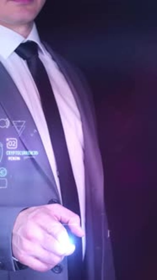 Futuristic Holographic UI Display for Cryptocurrency Data