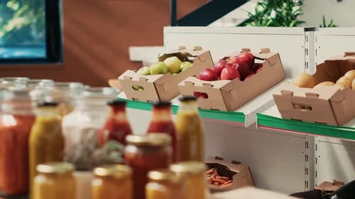 Homegrown Ethically Sourced Products in Supermarket Crates