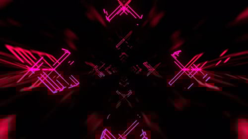 Light Green And Pink Square Neon Sci Fi Strobe Flashing Tunnel Background Vj Loop In 4K