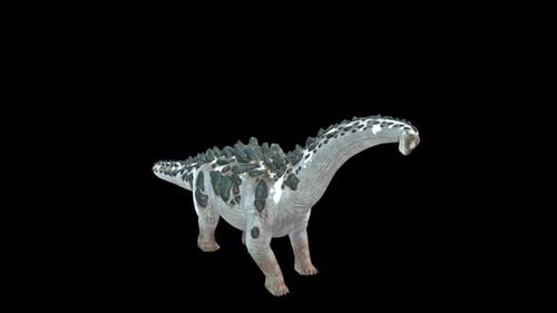 3D Animated Armored Dinosaur Turning Loop