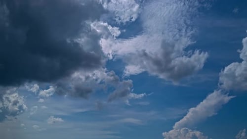 Dynamic Clouds Time Lapse in a Blue Sky
