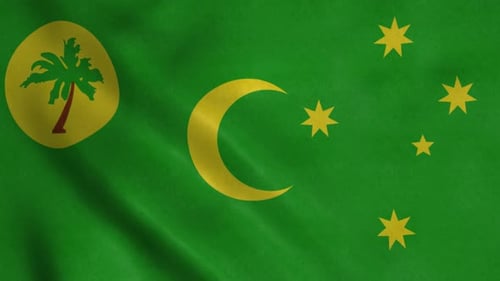 Cocos (Keeling) Islands Flag Waving Seamless Loop