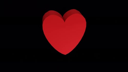 Animated 3D Red Heart Rotation