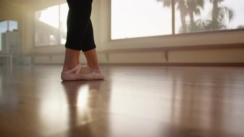 Ballerina Shoes For Standing On Pointe At Dance School