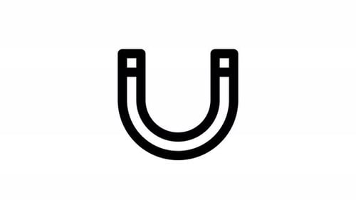 Magnet Attracting Heart Line Icon Animation in Flat Design