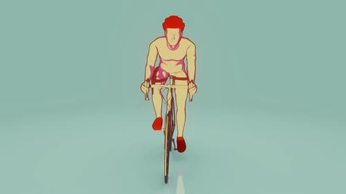 4K anatomy of a cyclist riding