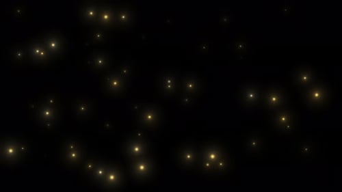 Gold Magical Glowing Fireflies Sparkles Dust Particles Looping Overlay