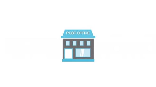 Vídeo de animación del icono del símbolo de la oficina de correos