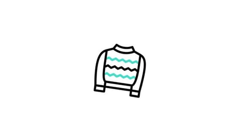 Minimalist Sweater Icon Animation with Zigzag Pattern Reveal