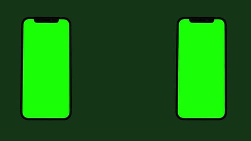 green screen smartphone animation with green background